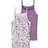 Name It Girl's Linne Strap Tops 2-pack - Purple Heather