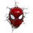 3D Light FX Spider Man Mask 3D Deco with Crack Sticker Vägglampa