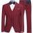 YFFUSHI Mens Slim Fit Piece Suit One Button Business Wedding Prom Suits Blazer Tux Vest Trousers Red Wine