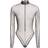 MUGLER Sheer Tulle Turtleneck Bodysuit - Black