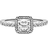 Pandora Square Sparkle Halo Ring - Silver/Transparent