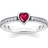 Thomas Sabo Silver solitaire ring with red heart-shaped stone red TR2448-640-10-56