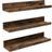 Vasagle Floating Rustic Brown Wall Shelf 38cm 3pcs