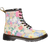 Dr. Martens Youth 1460 Floral Mash Up Leather Lace Up Boots - Parchment Beige/K Hydro