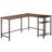 Homcom L-shape Workstation Natural/Black Writing Desk 120x150.1cm