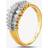 Pure Brilliance 9ct Yellow Gold 0.50ct Diamond Claw Set Three Row Ring THR21333-50