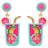 Shein 1pair Style Exquisite Fruit & Beverage Design Stud Earrings
