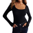 Gina Tricot Bluse Agnes Slim Fit - Schwarz