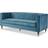 GRS Thom Velvet Blue Sofa 75cm 3 Seater