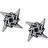 Metallica Ninja Star Logo Stud Earrings - Silver/Black