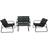 Sunfun Mora Loungeset, 1 Bord inkl. 2 Stolar & 1 Soffor