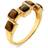 Hot Diamonds Stepped Ring - Gold/Brown