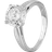 Starbright Four Claw Round Ring - Silver/Transparent