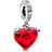 Pandora Disney Mickey & Minnie Mouse Kiss Murano Dangle Charm - Silver/Red/Transparent