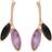 C. W. Sellors Leaf Drop Stud Earrings - Rose Gold/Black/Purple