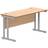 Office Upright Cantilever Beech/Silver Writing Desk 60x140cm