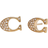 Coach Signature Stud Earrings - Gold/ Transparent