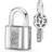 Pandora Padlock & Key Dangle Charm- Silver/Transparent