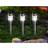 Solar Garden Stake Light Black Bollard 3pcs