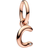 Pandora Letter c Script Alphabet Dangle Charm - Rose Gold/Transparent