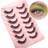 Shein 7pairs Natural Crossed Sparse Eyelashes 7-15mm With Transparent Stems For Party And Festival Makeup
