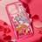 Shein Cartoon Print Transparent Phone Case With Red Border