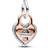 Pandora Two-tone Twistable Heart Padlock Double Dangle Charm - Silver/Rose Gold/Transparent