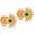 ENAMEL Copenhagen Petite Soleil Stud Earrings - Gold/Green