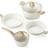 Vkoocy White Cookware Set with lid 6 Parts