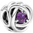 Pandora February Birthstone Eternity Circle Charm - Silver/Purple