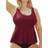 Shapermint Essentials Adjustable Strap Wire Free Tankini - Burgundy