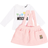 Moschino Teddy Balloons T-Shirt & Dungaree Skirt Co-Ord Set - Pink