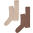 Minymo Strumpbyxor Ull Rib 2-pack - Hazel Brown (5979-202)