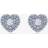 Swarovski Hyperbola stud earrings, Heart, Blue, Rhodium plated