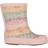 Wheat Muddy Printed Rubber Boots - Rainbow Flowers