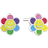 Støvring Design Smiley Circle with Flower Ear Studs - Silver/Multicolour