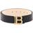 Balmain Logo Plaque Leather Belt - Black