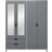 SECONIQUE Madrid Grey/White Gloss Wardrobe 160x196cm