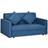 Homcom Convertible Blue Sofa 152cm 2 Seater