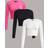 Shein 3pcs/Set Women's Slim Fit Casual Long Sleeve T-Shirt In Black, White And Pink Colors