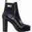 Tommy Jeans Leather Cleat High Heel Boots - Black