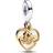 Pandora Lab Grown Engravable Mom Double Dangle Charm - Silver/Gold/Diamond