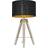 ValueLights Modern Distressed Black/Gold Table Lamp 63cm