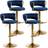 Riknuxi Gold Velvet Blue Bar Stool 99.1cm 4pcs