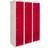 MonsterShop Lockers Flatpack Red Storage Cabinet 45x180cm 3pcs