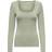 Only Lea Square Neck Rib Top - Desert Sage