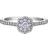 T.H.Baker Flower Halo Cluster Ring - White Gold/Diamonds