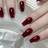 Shein Short Coffin Shaped Cherry Red Solid Color Nails, With 1pc Nail File And 1pc Jelly Glue 24-pack