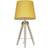 ValueLights Modern Distressed Tripod Mustard Table Lamp 70cm