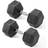 York Fitness Rubber Hex Dumbbells 2 x 22.5kg